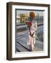 Sikh Pilgrim with Orange Turban, White Dress and Dagger, Reading Prayer Book, Amritsar-Eitan Simanor-Framed Premium Photographic Print