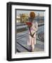 Sikh Pilgrim with Orange Turban, White Dress and Dagger, Reading Prayer Book, Amritsar-Eitan Simanor-Framed Premium Photographic Print