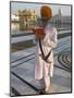 Sikh Pilgrim with Orange Turban, White Dress and Dagger, Reading Prayer Book, Amritsar-Eitan Simanor-Mounted Premium Photographic Print