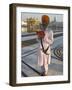 Sikh Pilgrim with Orange Turban, White Dress and Dagger, Reading Prayer Book, Amritsar-Eitan Simanor-Framed Photographic Print