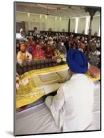 Sikh Priest and Holy Book at Sikh Wedding, London, England, United Kingdom-Charles Bowman-Mounted Photographic Print