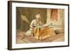 Sikh Priest Reading the Grunth, Umritsar, from 'India Ancient and Modern', 1867 (Colour Litho)-William 'Crimea' Simpson-Framed Giclee Print