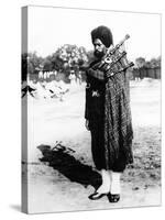 Sikh Regimental Piper, 1900-null-Stretched Canvas