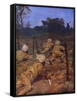 Sikh Soldiers in France During the First World War-WRS Stott-Framed Stretched Canvas