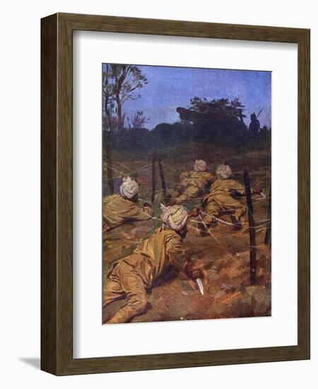 Sikh Soldiers in France During the First World War-WRS Stott-Framed Art Print