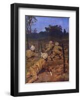 Sikh Soldiers in France During the First World War-WRS Stott-Framed Art Print