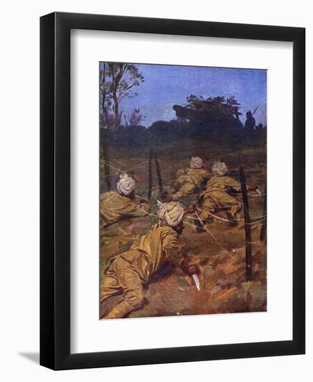 Sikh Soldiers in France During the First World War-WRS Stott-Framed Art Print