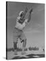 Sikh Soldiers Playing Volleyball at Indian Army Camp in the Desert Near the Great Pyramids-Margaret Bourke-White-Stretched Canvas