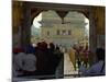 Sikhs at the Entrance to the Golden Temple, Crossing Guru's Bridge, Amritsar, Punjab, India-Jeremy Bright-Mounted Photographic Print