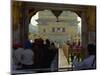 Sikhs at the Entrance to the Golden Temple, Crossing Guru's Bridge, Amritsar, Punjab, India-Jeremy Bright-Mounted Photographic Print