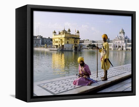 Sikhs in Front of the Sikhs' Golden Temple, Amritsar, Pubjab State, India-Alain Evrard-Framed Stretched Canvas