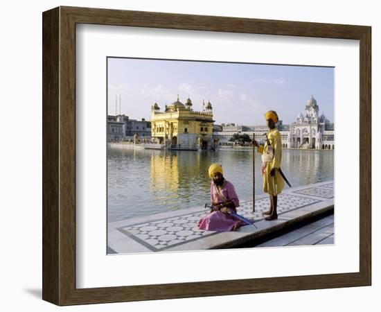 Sikhs in Front of the Sikhs' Golden Temple, Amritsar, Pubjab State, India-Alain Evrard-Framed Photographic Print