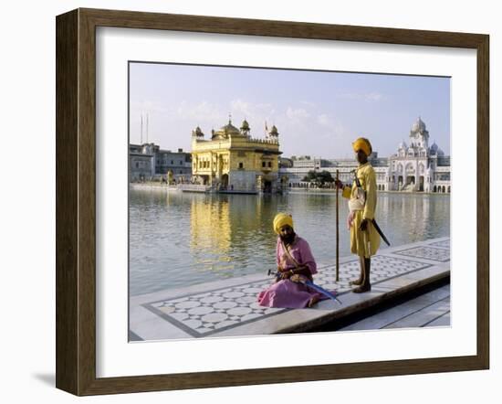 Sikhs in Front of the Sikhs' Golden Temple, Amritsar, Pubjab State, India-Alain Evrard-Framed Photographic Print