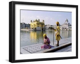 Sikhs in Front of the Sikhs' Golden Temple, Amritsar, Pubjab State, India-Alain Evrard-Framed Photographic Print