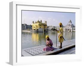 Sikhs in Front of the Sikhs' Golden Temple, Amritsar, Pubjab State, India-Alain Evrard-Framed Photographic Print