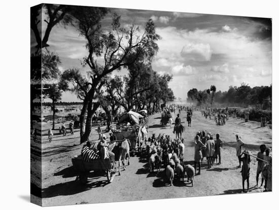 Sikhs Migrating to the Hindu Section of Punjab After the Division of India-Margaret Bourke-White-Stretched Canvas