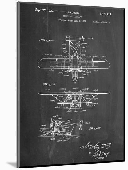 Sikorsky Amphibian Aircraft 1929 Patent-null-Mounted Art Print