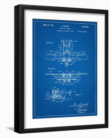 Sikorsky Amphibian Aircraft 1929 Patent-null-Framed Art Print