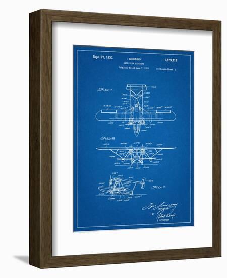 Sikorsky Amphibian Aircraft 1929 Patent-null-Framed Art Print