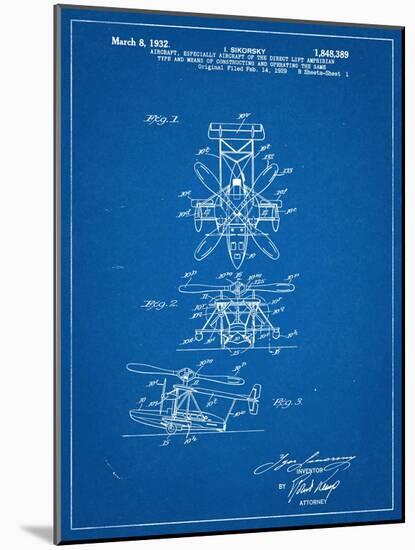 Sikorsky Helicopter Patent-null-Mounted Art Print