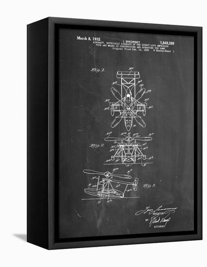 Sikorsky Helicopter Patent-null-Framed Stretched Canvas
