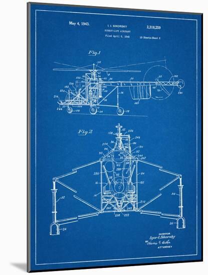 Sikorsky Helicopter Patent-null-Mounted Art Print