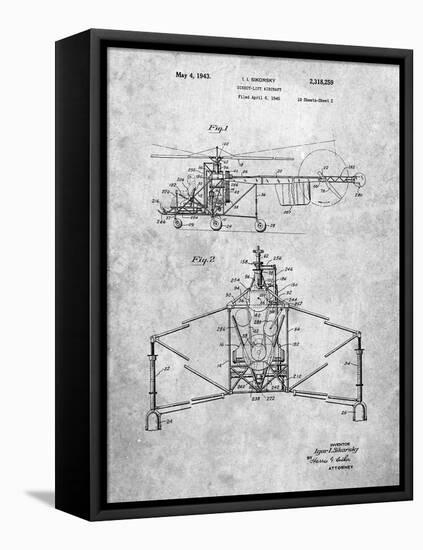 Sikorsky Helicopter Patent-Cole Borders-Framed Stretched Canvas