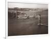 Sikorsky S-42 through the Golden Gate under Construction, San Francisco, 1935-Clyde Sunderland-Framed Art Print