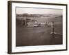 Sikorsky S-42 through the Golden Gate under Construction, San Francisco, 1935-Clyde Sunderland-Framed Art Print