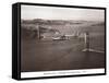 Sikorsky S-42 through the Golden Gate under Construction, San Francisco, 1935-Clyde Sunderland-Framed Stretched Canvas