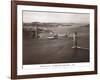 Sikorsky S-42 through the Golden Gate under Construction, San Francisco, 1935-Clyde Sunderland-Framed Art Print