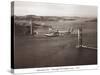 Sikorsky S-42 through the Golden Gate under Construction, San Francisco, 1935-Clyde Sunderland-Stretched Canvas