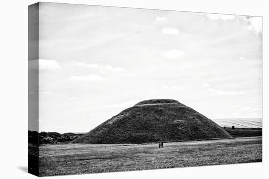 Silbury Hill with Two Lone Figures and Fields-Rory Garforth-Stretched Canvas