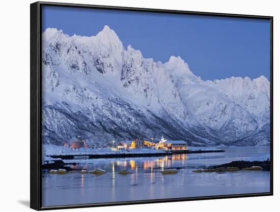 Sildpollneset (Peninsula), Higravtindan (Mountain), Vestpollen, Austnesfjorden, Austvagoya (Island-Rainer Mirau-Framed Photographic Print