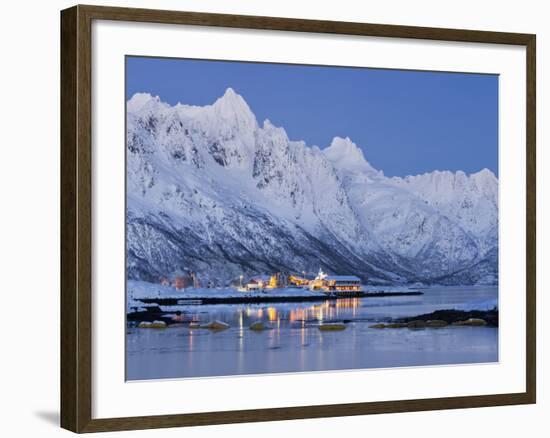 Sildpollneset (Peninsula), Higravtindan (Mountain), Vestpollen, Austnesfjorden, Austvagoya (Island-Rainer Mirau-Framed Photographic Print