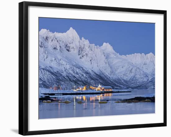 Sildpollneset (Peninsula), Higravtindan (Mountain), Vestpollen, Austnesfjorden, Austvagoya (Island-Rainer Mirau-Framed Photographic Print