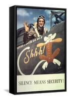 Silence Means Security, WWII Poster-null-Framed Stretched Canvas