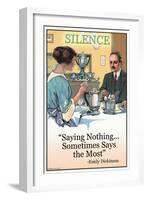 Silence: Saying Nothing Sometimes Says Most-null-Framed Art Print