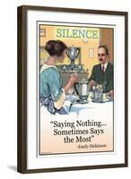 Silence: Saying Nothing Sometimes Says Most-null-Framed Art Print