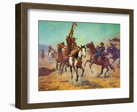 Silenced War Whoop-Charles Shreyvogel-Framed Art Print