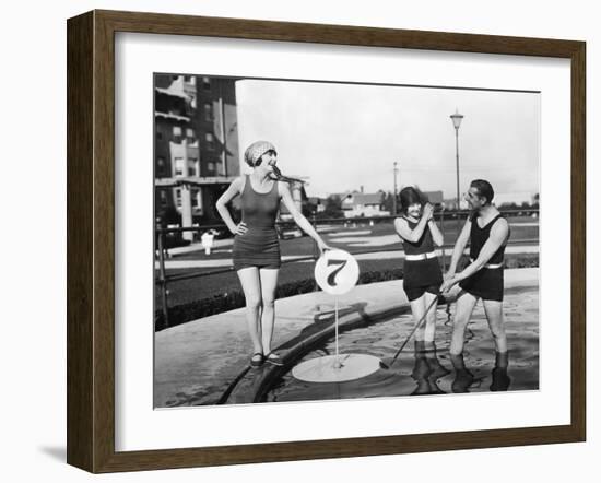 Silent Film Still: Golf-null-Framed Giclee Print