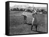 Silent Film Still: Golf-null-Framed Stretched Canvas