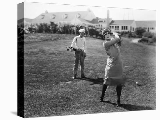 Silent Film Still: Golf-null-Stretched Canvas