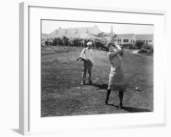 Silent Film Still: Golf-null-Framed Giclee Print