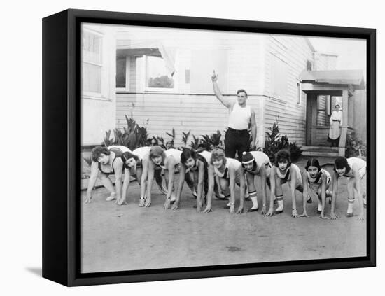 Silent Film Still: Sports-null-Framed Stretched Canvas