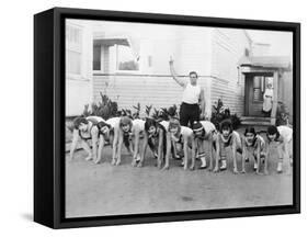 Silent Film Still: Sports-null-Framed Stretched Canvas