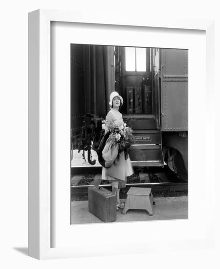Silent Film Still: Trains-null-Framed Giclee Print