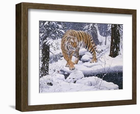 Silent Hunter- Siberian Tiger-Jeff Tift-Framed Giclee Print