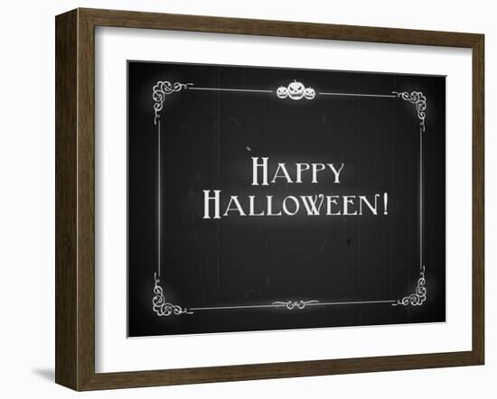 Silent Movie Ending Screen - Happy Halloween-Real Callahan-Framed Art Print