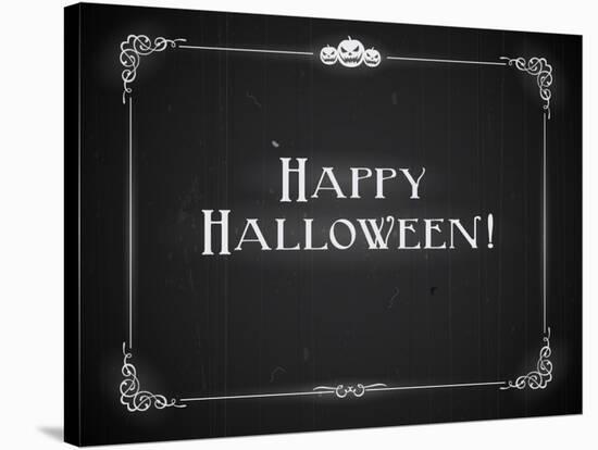 Silent Movie Ending Screen - Happy Halloween-Real Callahan-Stretched Canvas